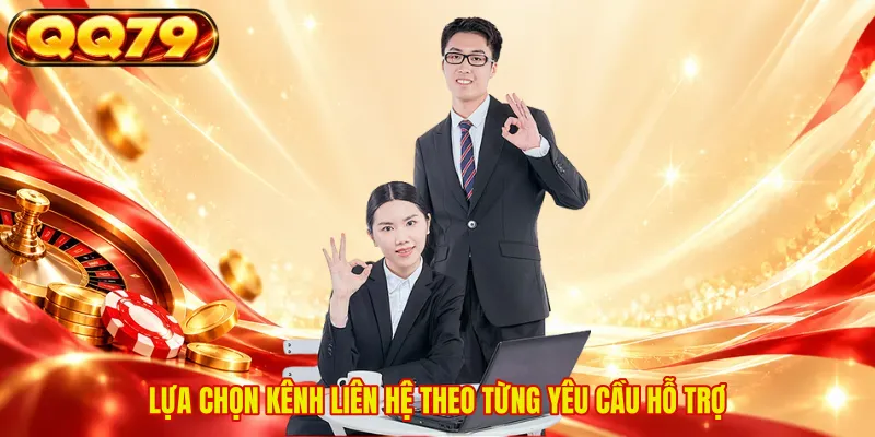 Lựa chọn kênh liên hệ theo từng yêu cầu hỗ trợ 